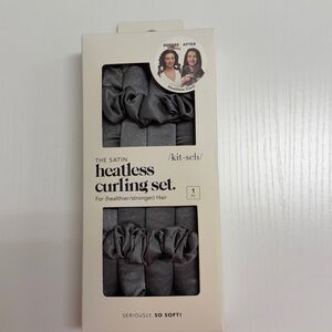 Kitsch Satin Heatless Curling Set - Elegant Gray